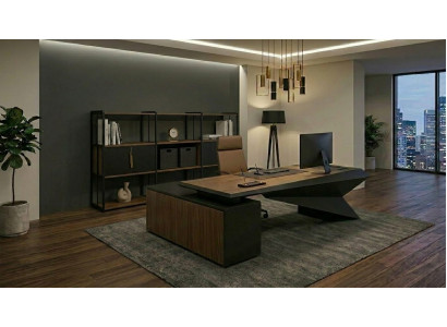 Luxus Büro Set Schreibtisch und Bücherregal Executive Design