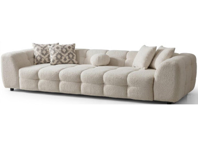 3-Sitzer Sofa Weiß Minimalistisches Design Moderner Stil gemütlich