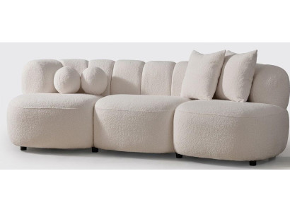 3-Sitzer Sofa Weiß Minimalistisches Design Moderner Stil Gemütlich