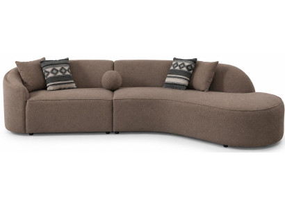 Ecksofa L-Form Braun Minimalistisches Design Moderner Stil Gemütlich