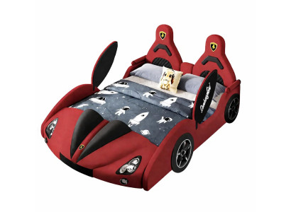Rotes Kinderbett Auto LED Bluetooth Kinderbetten Bett für Jungen