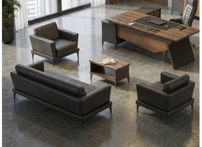 Couchgarnitur Moderner Stil Designer-Stück Schwarz Büromöbel