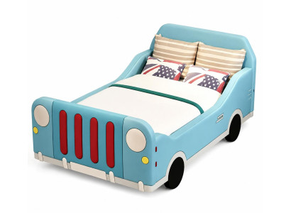Blaues  Autobett Kinderbett Bett für Jungen Mädchen Kinderbetten