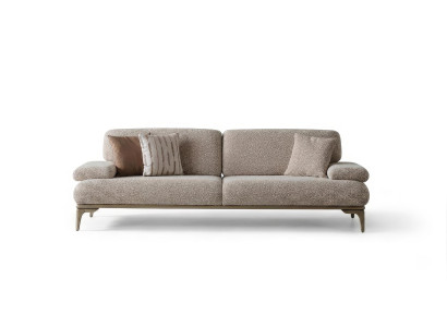 Sofa 3 Sitzer Modern Beige Edel Luxus Design Wohnzimmer Couch Polster