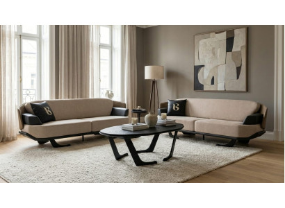 Wohnzimmer Set 2 Sofas 3 Sitzer Couchtisch modern elegant