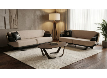 Luxus Wohnzimmer Set 2 Sofas 3 Sitzer Couchtisch modern