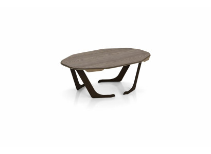 Wohnzimmer Couchtisch Oval Modern Holz Metall Design