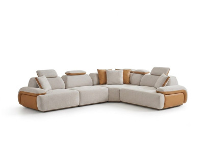 Luxuriöses Hellgraues Ecksofa Designer Wohnzimmer L-Form Couch