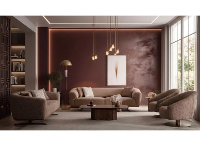 Sofa Sessel Wohnzimmer Braun Stil modern bequem komfortabel