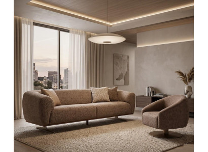 Sofa Sessel Wohnzimmer Braun Stil modern bequem komfortabel