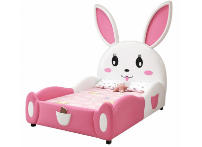 Rosa Kinderbett Häschen Bett für Mädchen LED-Beleuchtung