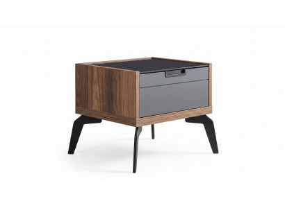 Nachttisch Stilvolle Grau Braun Nachtkonsole Modern Loft bequem