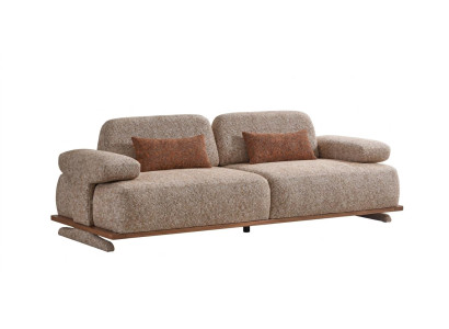 Luxus Boucle Sofa Zweisitzer Sofa Holzrahmen Wohnzimmermöbel Polstersofa