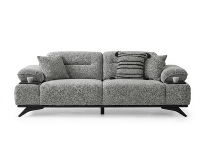 Sofa 3 Sitzer Modern Grau Edel Luxus Design Wohnzimmer Couch Polster