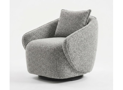 Drehsessel Sessel Modern Grau Edel Luxus Design Boucle Polstersessel