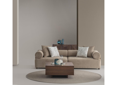 3 Sitzer Sofa Modern Beige Elegant Couch Polstersofa Dreisitzer