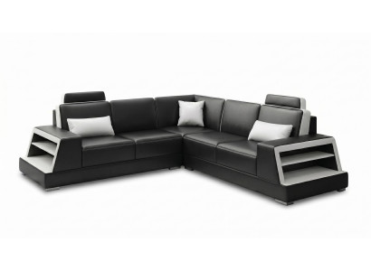 EckSofa L-Form Modern Schwarz Elegante Eckgarnitur Sofalandschaft