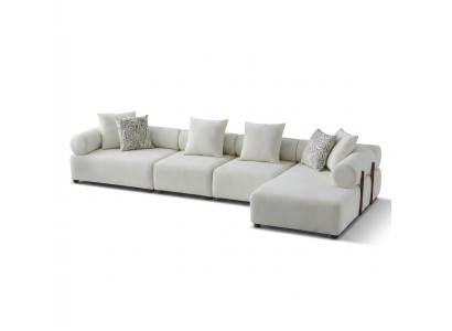 Ecksofa Modern Beige Elegant Sofa Couch Eckcouch Wohnzimmer Möbel