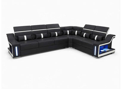 Hochwertiges weiches Ecksofa L-Form Wohnzimmer schwarz Kunstleder