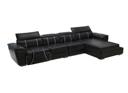 Ecksofa L-Form Modern Schwarz Luxuriöses Designersofa Wohnlandschaft