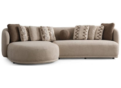 Ecksofa L Form Beige Stil Modern geräumig bequem komfortabel