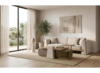 Sofa Set 3 Sitzer Couchtisch Satztisch Hocker Modern Weiß Edel Luxus