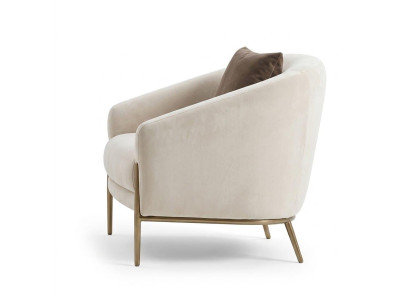 Design Sessel Weiß Modern Polstersessel Loungesessel Metallgestell