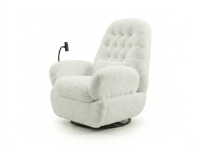 Eleganter Weißer Relaxsessel Ergonomischer Stoffsessel Möbel