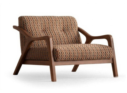 Sessel Mid Century Stil Modern Holzgestell Braun Wohnzimmer Komfort