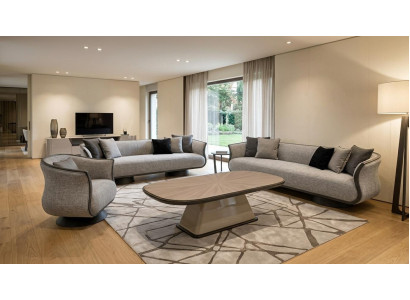 Wohnzimmer Set 3-Sitzer Couchtisch Modern Komfortabel Stil
