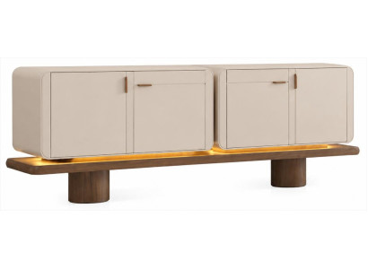 Sideboard Beige Holz LED Beleuchtung Kommode Modern Wohnzimmer
