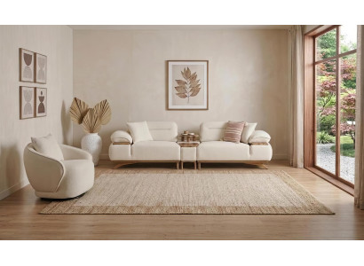 Sofa Set Sessel Modern Weiss Edel Luxus Design Wohnzimmer Garnitur
