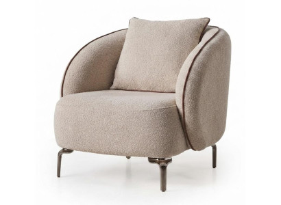 Sessel Moderner Beigе Luxuriöse Bequem Minimalistisch Stil