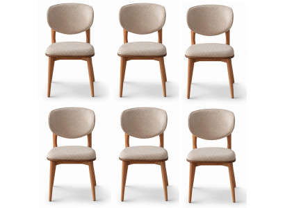 6х Rückenlehnestühle Modern Hölzern Gemütlich Bequem Klassisch Hell