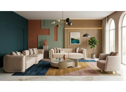 Wohnzimmer Möbel Set Sofa Funktionstisch Sessel Couchtisch Premium