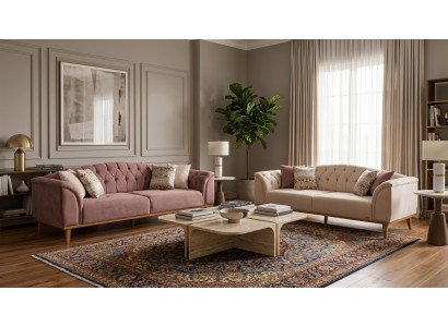 Braun-beiges Wohnzimmer-Set Sofas Stoffsofas Designer-Sofas