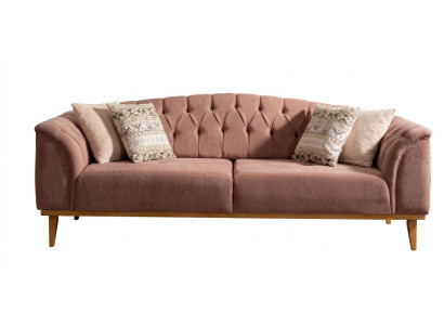 Braunes weiches 3-Sitzer-Sofa Designer-Sofa Stoffsofa Wohnzimmer