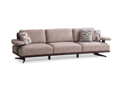 Sofa 4 Sitzer Modern Beige Edel Luxus Design Wohnzimmer Polster