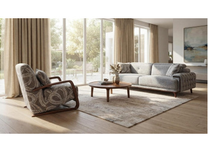 Elegante Wohnzimmer Sitzgarnitur Polstersofa Designer Sessel 2tlg
