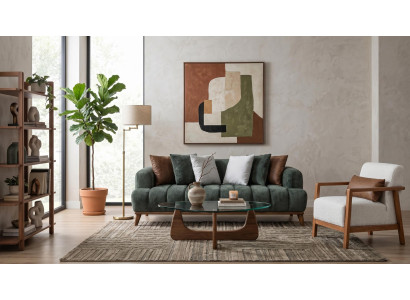 Grün Wohnzimmer-Set Sofas Stoffsofas und Sessel Premium