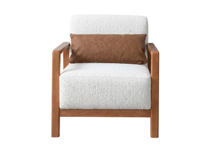 Weiß-brauner Sessel bequem Designersessel modern Wohnzimmer Premium