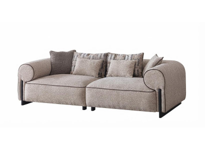 Modernes Beiges 3-Sitzer Sofa Wohnzimmer Couch Zeitgenössisch
