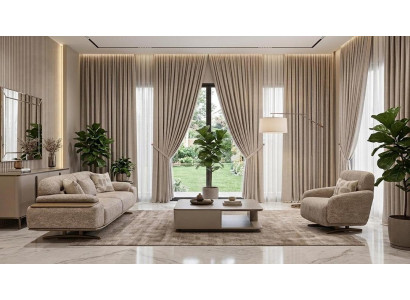 Modernes Wohnzimmer Set Sofa Sessel Beige Polstermöbel Luxus
