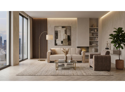 Beiges Sofa-Set Sofas Stoffsofas weicher Sessel Wohnzimmer