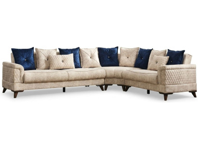 Ecksofa L-Form Moderner Stil Beige Luxuriöse Bequem Praktisch Schick