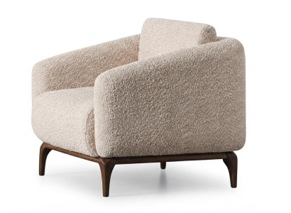 Beiger Polstersessel Wohnzimmer Möbel Designer Weicher Stoffsessel