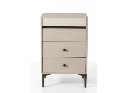 Beigefarbene Kommode aus Holz Kommode mit 4 Schubladen Schlafzimmermöbel