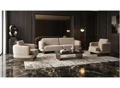Edles Wohnzimmerset Sofa 3 Sitzer 2 Sessel Polstergruppe Wohnzimmer