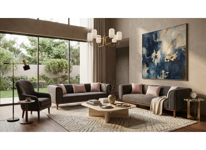 Graues Sofa-Set Sofas Stoffsofas Design-Sofas Wohnzimmer