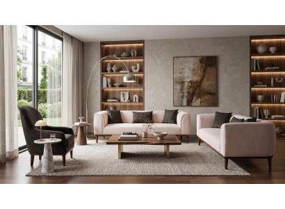 Grau-beiges Sofa-Set Sofas modern Stoffsofas Wohnzimmermöbel